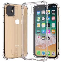 Mobile Phone Cases Case Skin For iPhone 14 Pro Max 13 Mini 12 11 XS XR X 8 7 Plus SE Air Cushion Corner Transparent Clear Shockproof Soft TPU Silicone Rubber Cover c33