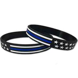 4 Styles US Wrist Band US Blue Red Line American Flag Silicone Bracelet Wrist Band Party Favor ZZA2158 5000Pcs