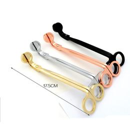 17.5cm 4 Color Candle Wick Trimmer Stainless Steel Oil Lamp tesoura Trim scissor tijera Cutter Snuffer Tool Hook Clipper YD0610
