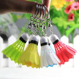 Hot Mini Creative Colourful Badminton Keychain Key Ring Holder Mobile Phone Pendant Car Bag Hanging Buckle Wholesale 60pcs/Lot