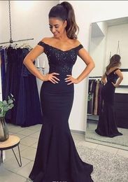 2019 African Navy Blue Prom Dresses Evening wear Plus Size Long Sequined Sexy Backless Cheap Formal Gowns Party Dresses