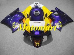 Motorcycle Fairing kit for HONDA CBR600F2 91 92 93 94 CBR 600 F2 1991 1994 ABS Purple yellow Fairings set+gifts HF04