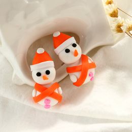 Wholesale- Handmade Polymer Clay Lovely Christmas Snowman Stud Elephant Tiger Earring For Women Girl Earrings Jewellery NE834