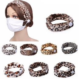 8 color Leopard velet hair band women button mask hair band headband head ornaments elastic headband party favor