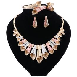 Nigerian Bead Jewellery Sets For Women Wedding African Beads Jewellry Set Necklace Bracelet Earrings Ring New Arrival