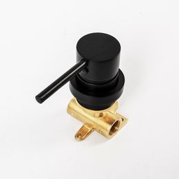 Matte Black Single Handle Water Mixer Valve Solid Brass Wall Mounted Shower Faucet Hot And Cold Water Mixer Tap