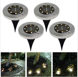 Solar Powered 8 LED Lighting Buried Ground Underground Light for Outdoor Path Garden Lawn Landscape Decoration Lamp Home Yard Light LT657