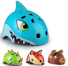 3D Cartoon Dinosaur Shark Fox Bear Cycle Bike Helmet Toddler Kids Scooter Protective Helmets S M for Age 2Y-12Y