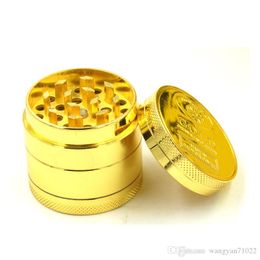 wholesale Newest 3pc/4pc 40mm Gold herb grinder for smoking cnc metal grinder for dry herbal smoking grinders