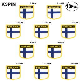 Finland Flag Embroidery Patches Iron on Saw on Transfer patches Sewing Applications for Clothes in Home&Garden 10Pcs