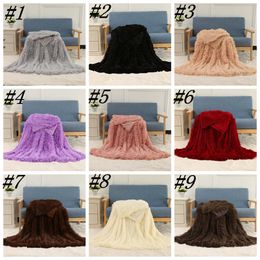 Long Shaggy Blankets Fluffy Fleece Throw Blanket Background Blanket Solid Wedding Bedspreads Soft Bedding Supplies ZZA1451-5