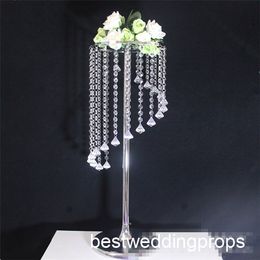 sliver new style Crystal Tall Flower Stand Vases Centrepieces for Wedding Table best0833