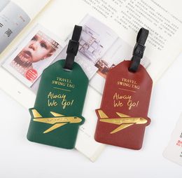 10pcs Travel Accessories Luggage Tags Airplane Printing Pu Suitcase ID Addres Holder Baggage Bag Part