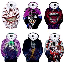 Women Mens Pullover Tops Streetwear Coats Kids Joker Hoodie Halloween Clothes Long Sleeve Casual T shirts Jacket Sweatshirt Tees C73101