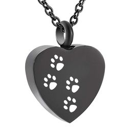 Paw Print Necklace Cremation Jewellery for Pet Pendant Ashes Holder Memorial Keepsake Jewellery for Pet's/cat/dog's Ashes