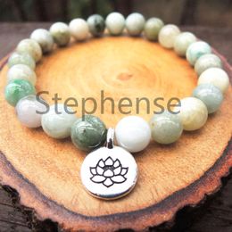 MG0694 Natural 3A Grade Myanmar Jade Bracelet Natural Gemstone Energy Bracelet Women`s Natural Jade Yoga Mala Bracelet