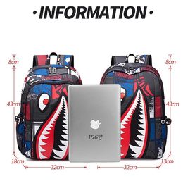 Fashion Leopard Shark Mouth Backpacks For Teenagers Top Quality Travel Backpack Kids School Bags Cool Laptop Bag Free Shipping - 2019 fashion roblox backpack travel outdoor school bag handbag travel bag cool boy bookbag laptop printing for boys kids students teens fans m22y from