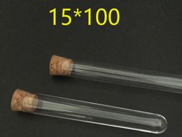 Plastic Test Tube With Cork Stopper 4-inch 15x100mm 11ml Clear ,Food Grade Cork SN2658