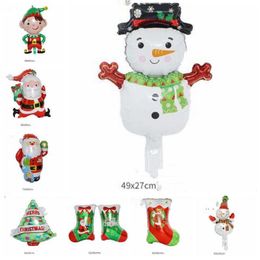 Balloon Toys Holiday Party Supplies Christmas Clown Elk Foil Balloons Xmas Socks Tree Snowman Balloons Birthday Decoration Gifts BZYQ6088