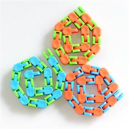 Children Wacky Tracks Snap and Click Fidget Toys DIY Kids Autism Snake Puzzles Sensory Educational Decompression Toy 3 color free shipping