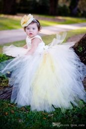 Lovely Baby Flower Girl Dresses Scoop Neck Satin/Tulle Long Train Kids Wedding Party Dress First Communion Gowns