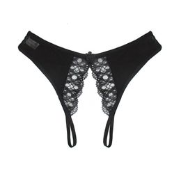 Women's Sexy Lingerie hot erotic open crotch Panties Porn Lace transparent underwear crotchless sex wear cheeky briefs for woman T191101