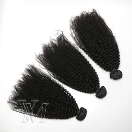 VMAE Mongolian Remy Virgin Hair Afro Kinky Curly Weft 3 Bundles 4A 4B 4C Curly Weaves Human Hair Extensions Black Women