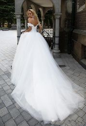 New Ball Gown Wedding Dresses Sweetheart Off Shoulder Princess Bridal Gowns Beaded Lace with Pearls Lace-up Wedding Dress273D