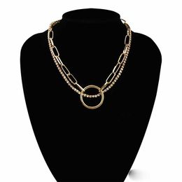 Wholesale-Chokers Necklace 2020 New Charm Dismonds Multi-layer Pendant Necklaces Punk Cool HIPHOP Collar Neck Chain Jewellery Accessories