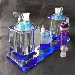 Double Crystal Hookah , Water pipes glass bongs hooakahs two functions for oil rigs glass bongs