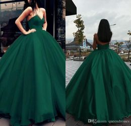 Modern Green Long Evening Dresses Princess Ball Gown Evening Gowns Organza Floor Length Formal Women Special Occasion Prom Party Dresses