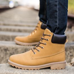 2018 New Arrival Spring Autumn Boots Men Suede Leather Unisex Style Fashion Male Work Shoes Lover Martin Boot Large size