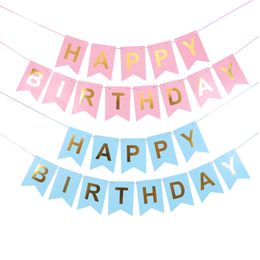 Happy Birthday Banner Baby Shower Birthday Party Decorations Photo Booth Happy Birthday Bunting Garland Flags