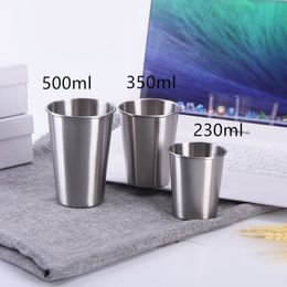 230ml Pint Cup Wine Tumbler for Bar Beer Cup Stainless Steel Summer Drinkware Silver Coffee Mug Free Shipping