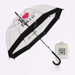 Long Handle Umbrellas Woman Outdoor Articles Popular Moustache Printing Transparent Umbrella For Lady Gift Many Styles