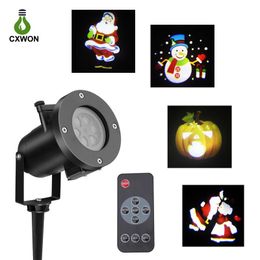 LED Projector waterproof Light with 4 Slides Dynamic Led Spotlight Light Landscape Projector Light for Christmas Party Decoration