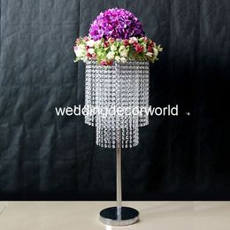 new style Acrylic Crystal Two-layer Beads Silver Simple Romantic Style Flower Stand Wedding Event Decoration decor1031