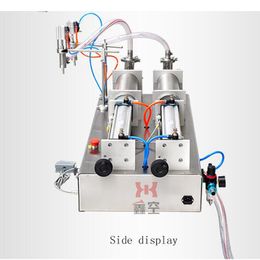 10W Foot pedal pneumatic liquid filling machine soy sauce vinegar perfume quantitative liquid double head filling machine