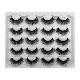 10 pairs dramatic faux mink eyelashes messy fluffy false eyelash extension natural long 3d lashes book cilios