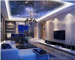 Customised Large 3D photo wallpaper 3d ceiling murals wallpaper Dreamy night sky living room zenith ceiling mural wall sticker