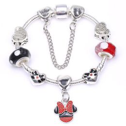 16-21CM DIY Jewellery 925 silver women girl bracelets charm bracelet for kids gift charms bead Accessories with box