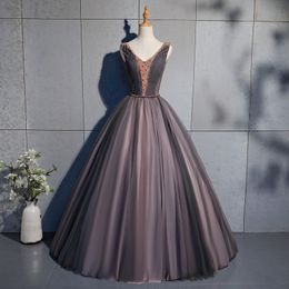 2018 New Sexy V-Neck Lace Beading Ball Gown Quinceanera Dresses Sequins Lace Up Sweet 16 Dresses Debutante 15 Year Party Dress BQ79