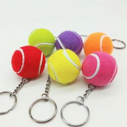 3.5CM Colourful Tennis Keychain Bag Charm Ball Ornaments Women Men Kids Key Ring Sports Fans Souvenir Birthday Gift Wholesale