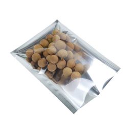 various sizes 3 sides seal open top transluent silver package bags clear and aluminum heat seal vacuum packaging bags coffee packaging bags