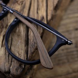 Wholesale-HDCRAFTER 14.5g Lightweight Glasses Frame Men Women Vintage Myopia Pron Eyeglasses Frames Metal Thin Temple Optical