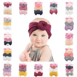 17 Styles 3pcs/set Baby Girls Bow Turban Hair Bands Knot Ball Donut Headbands Infant kids Elastic Headwear Children Hair Accessories