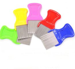 Dog Cat Head Hair Lice Nit Comb Pet Safe Flea Eggs Dirt Dust Remover Stainless Steel Grooming Brushes Tooth Brushs SN2836