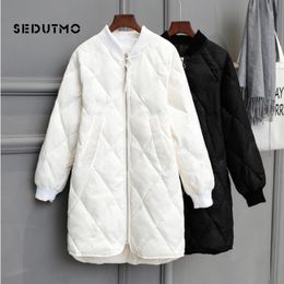 SEDUTMO Winter Long Womens Down Jackets Ultra Light Duck Down Coat Oversize White Puffer Jacket Slim Autumn Parkas ED464