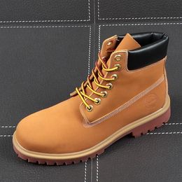 Men Fashion Casual Ankle Boots Spring Autumn Round Toe Retro Boots New Arrival British Style Boots Botas Hombre