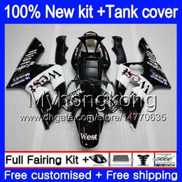 Body +Tank For KAWASAKI 600CC ZX600 ZX636 ZX-6R 2003 2004 211MY.12 ZX 636 6 R ZX6R 03 04 ZX-636 ZX-600 ZX 6R 03 04 Black westFairing